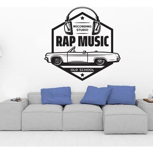Room decoration Wall Decals Rap Studio Recording studio Music Wall Stickers Living Room Home Decor DIY Vinyl Stickers Mural G885