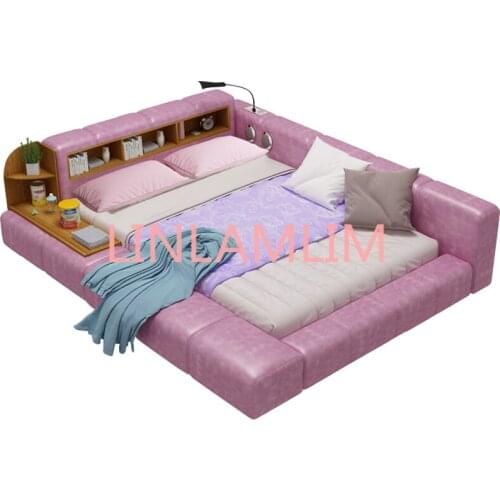 Smart bed frame camas bedroom furniture кровать двуспальная lit beds سرير muebles de dormitorio мебель speaker bluetooth LED