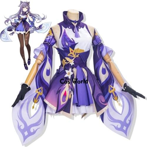 Genshin Impact Keqing Dress Uniform Outfit Games Cosplay Costumes