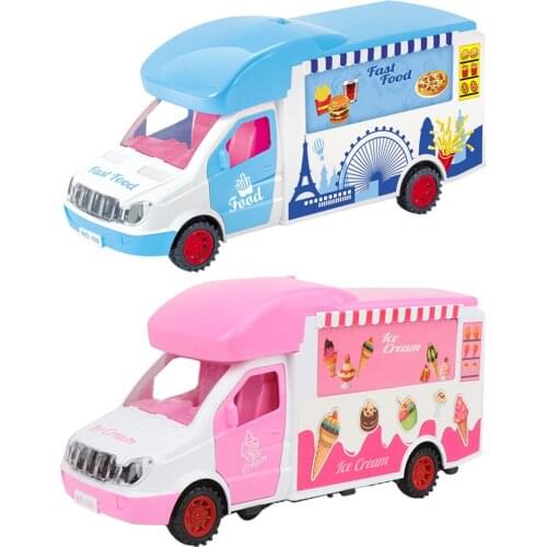 Ice Cream Universal Dining Car Develop Childrens Curiosity Creativity Truck Children Toys for Kids Window Auto Lifting