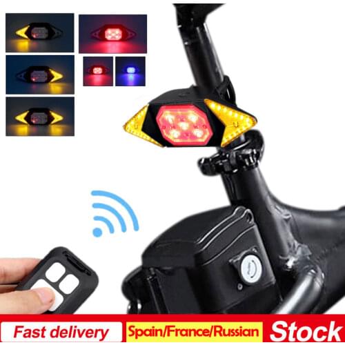 Waterproof USB Bike Rear Light Wireless Remote Control Bicycle Turning Signal Taillight LED Warning Lamp Night Safety Cycling