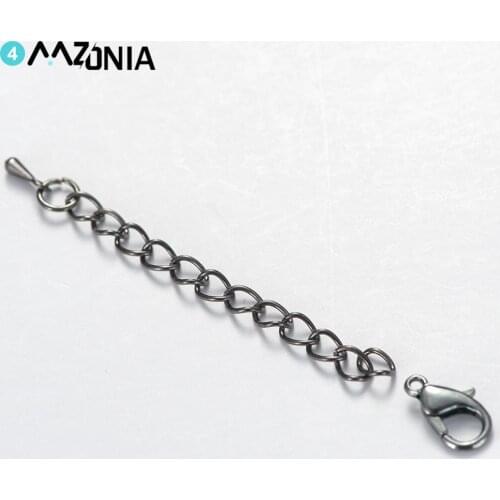 20pcs/lot 50 mm Tone Extension Extended Tail Chain Lobster Clasps Connector For Jewelry Making DIY Bracelet Necklace Findings