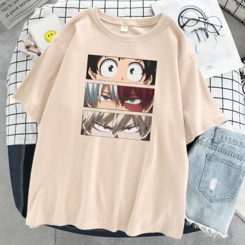 My Hero Academia Anime Character Eyes Print Womens T-Shirt Fashion Loose T-Shirts Summer Soft Tee Shrit Casual Women T Shirt