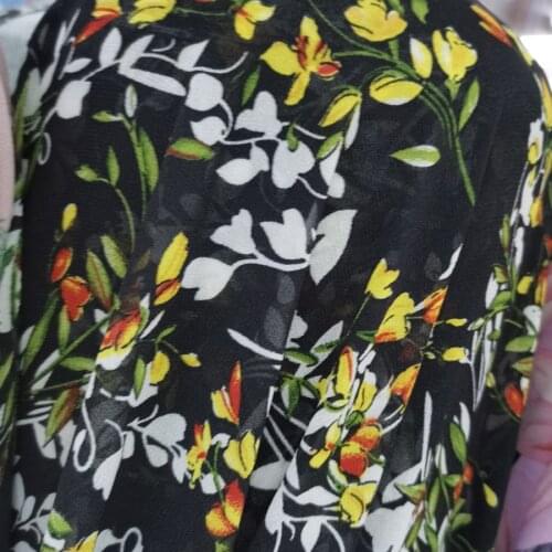 Flower Chiffon Fabric Summer Dress Soft dropping palazzo Dress Shirt Material breathable DIY dress blouse Sewing Fabric