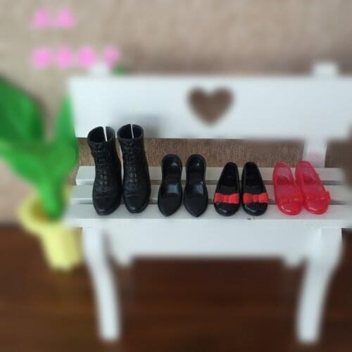 1/6 High Heel Shoes For Dolls For Licca Momoko Doll Blyth doll Shoes Fashion Plastic Shoes For Girls Dolls White Red Shoes