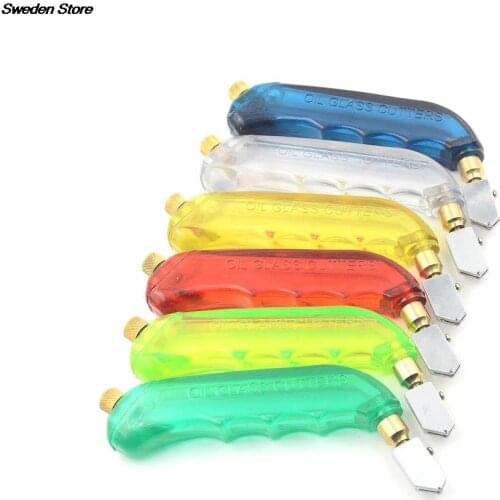 1pc Tungsten Carbide Stained Glass Cutter Pistol Grip Oil Glass Cutter With Dropper Tool Random Color