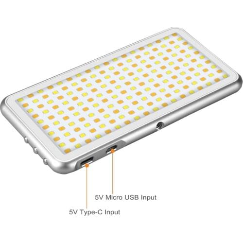 180 Bi-color 3100K-5500K Mini Video LED Light Portable Fill Light Built-in Battery for Phone Camera Shooting Studio