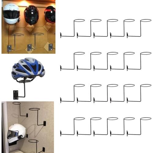 20Pieces Wall-mounted Motorcycle Helmet Coat Rack Wig Ball Storage Black