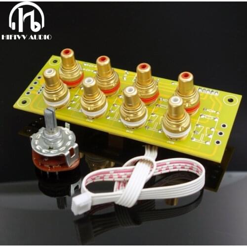 Hi end audio 4 ways RCA input Source Selector of Audio Preamp Power Amplifier DIY Kit assembled board 4 ways in 1 output