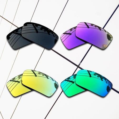 E.O.S 4 Pairs Black & Green & Purple & 24K Gold Polarized Replacement Lenses for Oakley Oil Drum Sunglasses