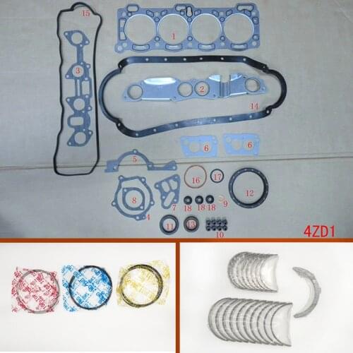 4ZD1 Engine Full Gasket Set kit main con rod bearing piston ring for OPEL CAMPO BRAVA BIGHORN FASTER ASKA PICKUP 2.3L 2.2L