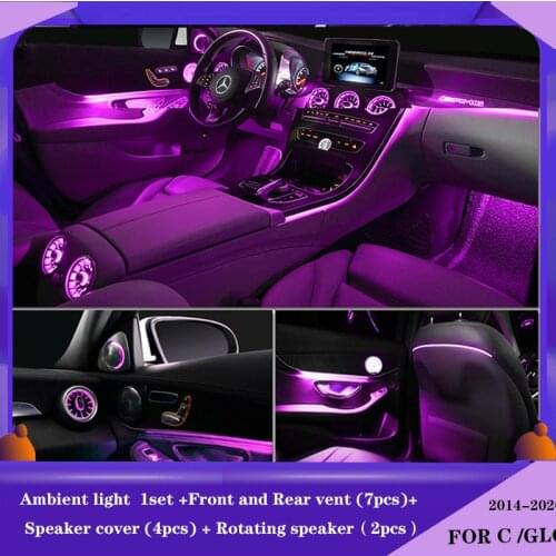 Car LED ambient light door panel central control console light air vent for Mercedes-Benz C GLC Class W205 C180,C200 C300
