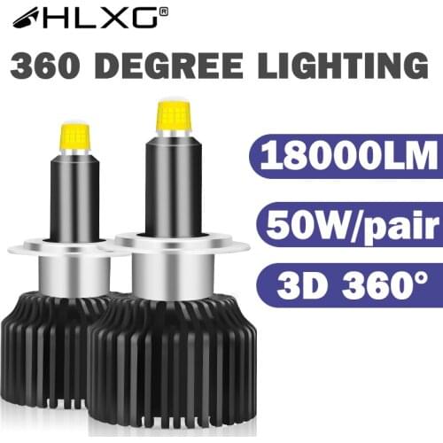 HLXG super led h7 18000LM CSP luces car Light 5000K 100W 12V bulb 9012 9005 9006 HB3 HB4 H8 H9 H11 lamp h1 headlight 360 canbus