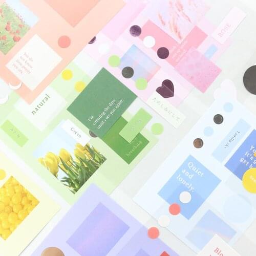 Domikee cute Korean landscape pattern school student decoration DIY journal planner diary sticker accessories stationery 2sheet