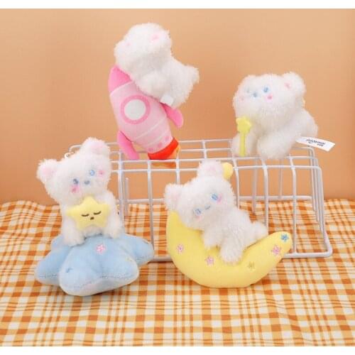 Kawaii Space Travelling Bear Plush Doll Cartoon Anime Animal Plush Toy Cute Keychain Bag Pendant Baby Comfort Toy Gift for Girls