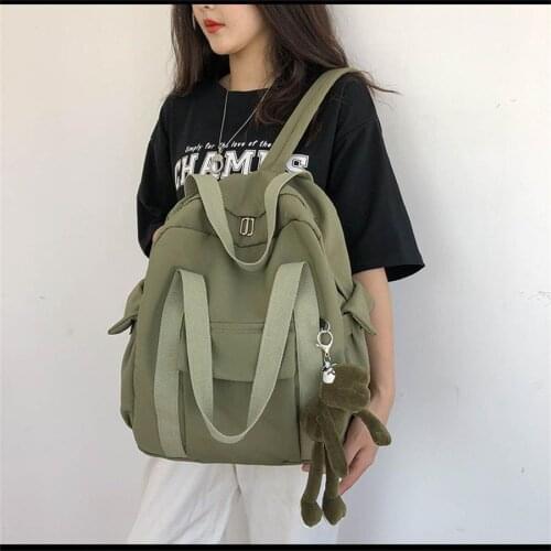 Cute Girls Backpack Women Large Capacity Ins Simple School Bags for Teens Female Korean Harajuku Student Nylon Bookbag Ladies