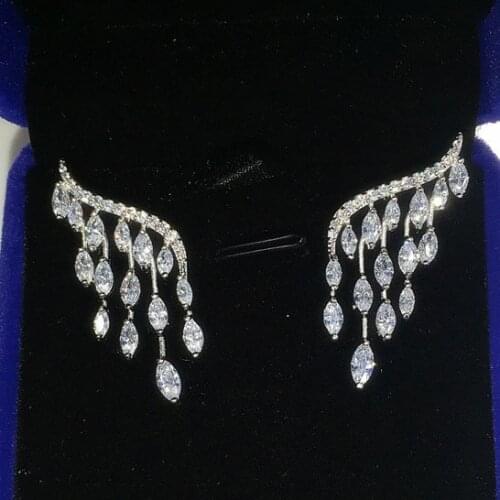 Fashion Brand New Angel Wings and Cubic Zircon Stud Earrings for Women Fine Jewelry 2020