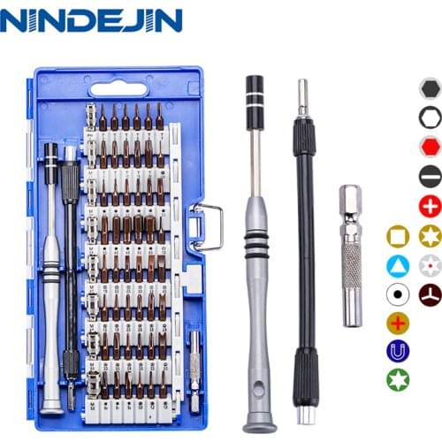 NINDEJIN 60 in 1 magnetic screwdriver bit set precision insulated small torx screwdrIver set for phone laptop repair tool kit