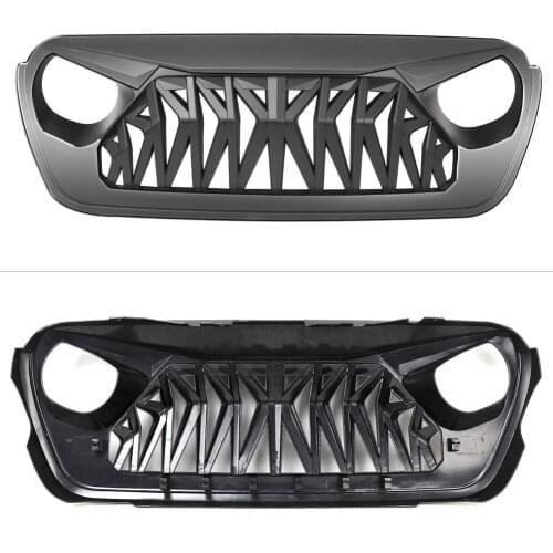 Car Front Grille Mesh Grill For Jeep Wrangler JL 2018 2019 2010 ABS Plastic Glossy Black Car Accessories