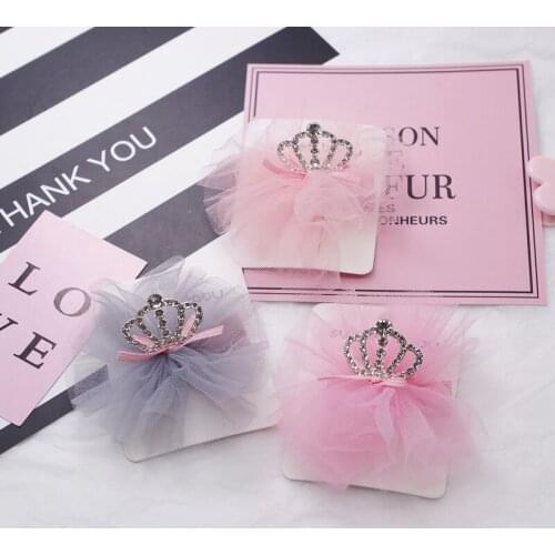 HOT Childrens Mesh Rhinestone Crown Hair Pins Hair Accessories Baby Hair Clips Stereo Tiara Lace Sweet Girls Hairpins