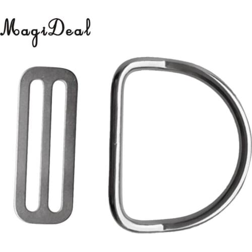 Performance Stainless Steel 2 inch Weight Belt Keeper Retainer with Bent D Ring for Underwater Scuba Diving Swimming Accessories
