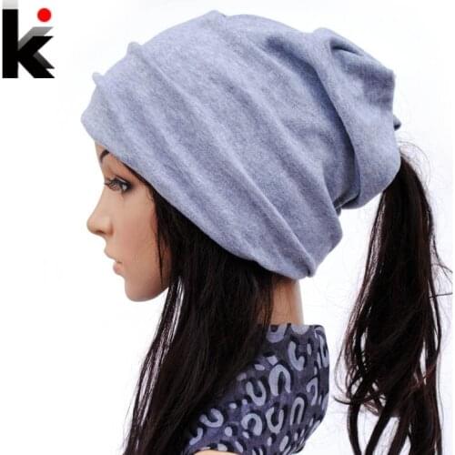 Spring and Autumn beanies muffler scarf dual-use fashion hat cotton cap covering cap turban beanie hats for women