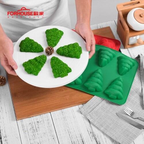 Christmas Tree Shaped Santa Claus Silicone Molds Baking Cake Mold for Muffin Cupcake Cake Decorating Tools