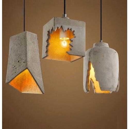 E27 LED Europe cement lamp with 3 styles for loft styl Rustic lamp kitchen restaurant cafe parlor suspension pendant lights