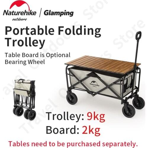 Naturehike Folding 90L Large Capacity Wheelbarrow Ultralight Portable Trolley Camping Outdoor Pull Rod Car Camping Picnic Travel