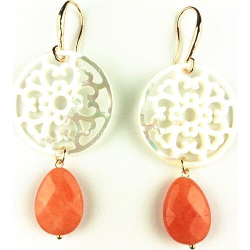 Dongmu jewelry new fashion hollow shell skin powder drop earrings ladies wild single birthday gift