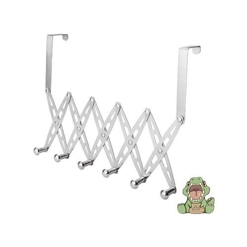 Over The Door 6 Hooks Home Bathroom Organizer Rack Clothes Coat Hat Towel Hanger Housekeeping Stainless Steel floating shelf