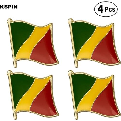 Congo Flag Pin Lapel Pin Badge Brooch Icons 4pcs
