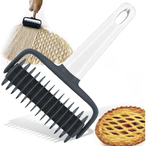 1Pc Plastic Pizza Dough Cookie Bread Wheel Needle Punchers Pie Pastry Dough Pitter Lattices Roller Cutter Kitchen Baking Tool