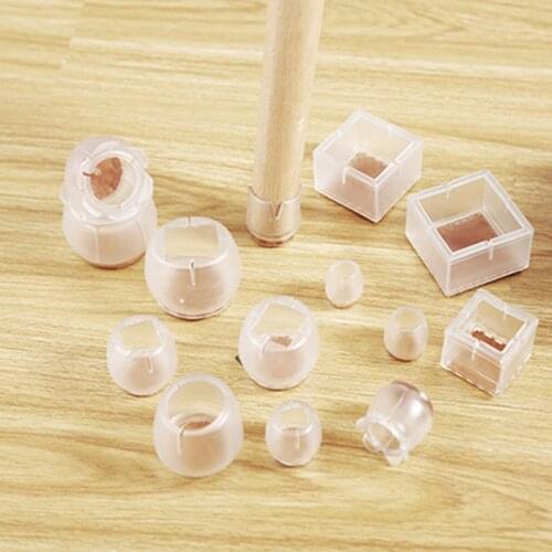 1Pc Table Chair Leg Foot Cover Caps Square Round Silicone Non-Slip Furniture Dust Pads Mat Wood Floor Protectors Home Decor Tool