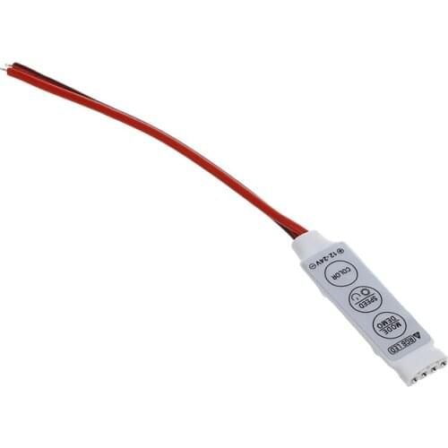 12V Ultra Slim Mini Portable RGB 5050/3528 LED StripTape Strip Controller Dimmer