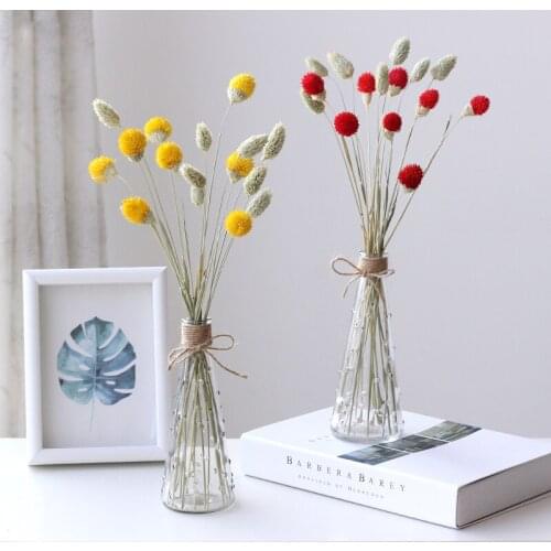 16pcs Natural Dried Flower Bouquet Strawberries Grass DIY Handmade Handicraft Artificial Flower Wedding Home Decor Photp props