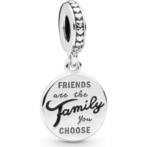 5PCS Trendy Plated Bead Letter Friends Family You choose Round Brand Pendant Charm Fit DIY Original Snake Bracelets Women Gift