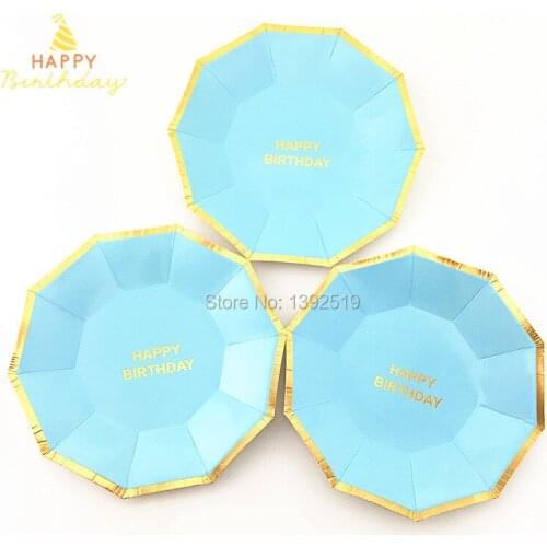80Pcs/Lot the First Paper Plates Birthday Party Supplies Dishes Cake Accessory Birthday Party Decorations Kids Free Shipping