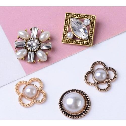 10 pcs/lot Alloy pearl four-leaf clover accessories diy headwear clothing bags jewelry accessories handmade jewelry accessories