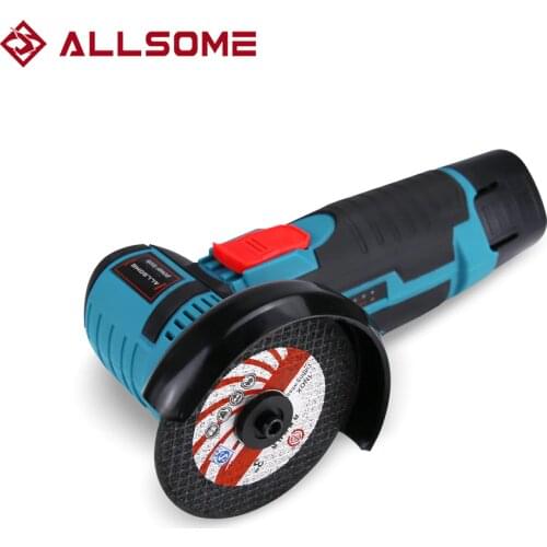 ALLSOME 12V Mini Brushless Cordless Angle Grinder Mini Cutter Polishing Grinding Machine 2.0mAh 19500RPM Cutting Power Tool