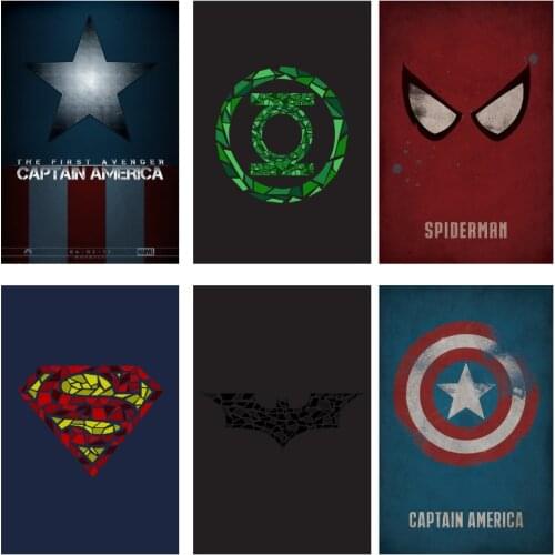 5D DIY Diamond Painting Marvel Superhero Poster Spiderman Captain America Hulk Character Wall Art Home Decor Kid Birthday Gift