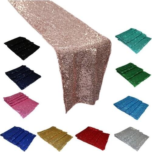 Sequin Modern Table Runners For Wedding Decoration Christmas Birthday Party Home Rose Gold/Silver/Blue Table Runner Table Cover