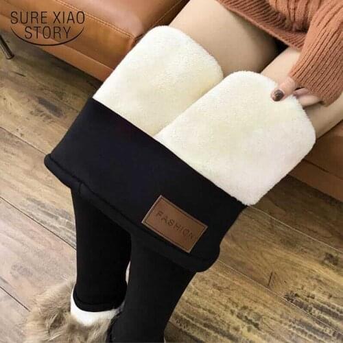 High Waist Pants Women Winter Pants Women Feminine Plus Size Pants Thicken Warm Leggings Women Flannel Cashmere Trousers 7600 50