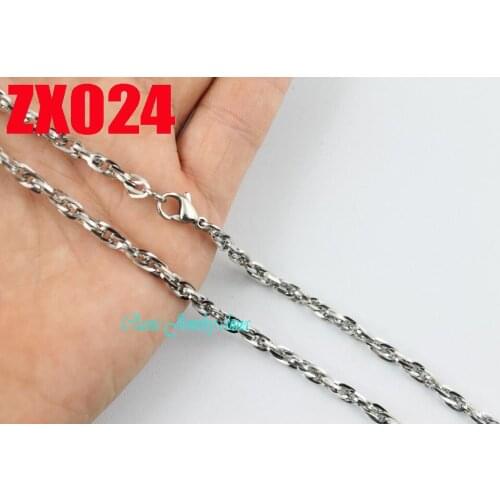 16"-38" stainless steel necklace 4mm slimsy twist chain Mens male fashion jewelry chains 20pcs ZX024