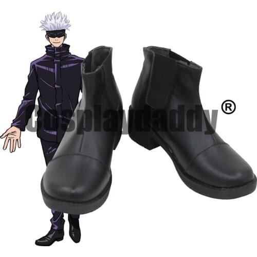 Jujutsu Kaisen Sorcery Fight Jujutsushi Satoru Gojo Anime Manga Cosplay Black Shoes Ankle Boots C006
