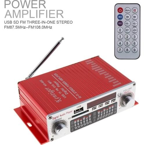 HY-602 HI-FI Digital Audio Player Car Amplifier FM Radio Stereo Player Support SD USB DVD MP3 Input with Remote Control