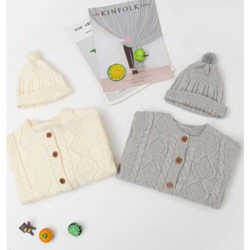 2021 Autumn Winter New Cotton Toddler Romper Kids Costume Baby Clothing Knitting Infant Boys Jumpsuit For Girls Romper Send Hats