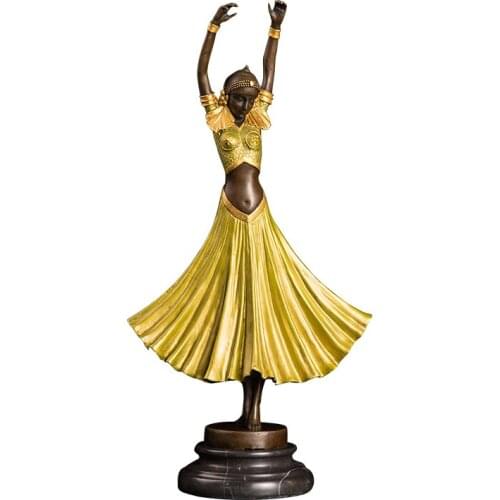 DS-202B Modern Bronze Abstract Female Dancer Figurine Statue Young Woman Dancing Sculpture Copper Art Decor Accessories