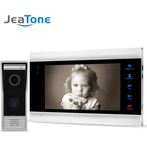JeaTone 7" Color Analog 2 Wire Video Door Phone Doorbell Intercom System 1200TVL High Resolution Home Security Alarm System