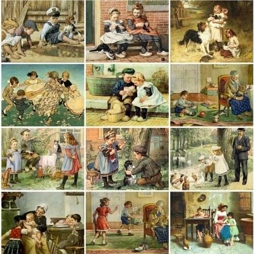 EverShine Diamond Embroidery DIY Portrait 5D Diamond Painting Child Full Square Mosaic Picture Of Rhinestones Decor For Home